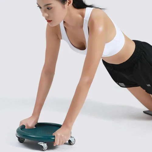 Miniatura 6 de Rueda de rodillo abdominal, equipo de ejercicio abdominal con rodilleras, tabla de rueda abdominal multifuncional para mujer, rotación de 360°