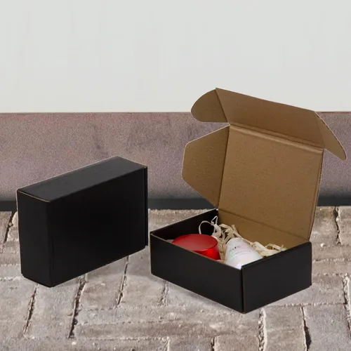 Miniatura 5 de Cajas de envío de 6x4x2 pulgadas, paquete de 25, cajas de embalaje de cartón corrugado para pequeñas empresas, negras