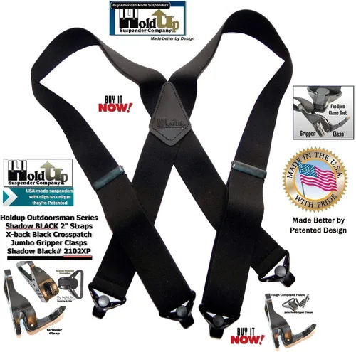 Miniatura 6 de Holdup - Tirantes de la serie Outdoorsman de 2 pulgadas de ancho para hombre con plástico compuesto patentado por EE. UU