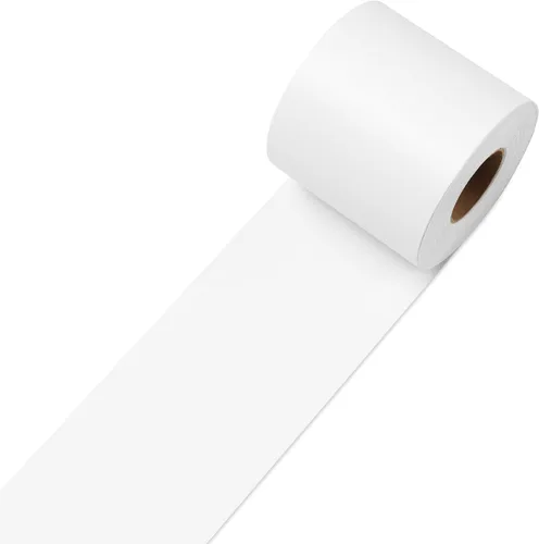 Decotalk Papel tapiz blanco de 3 x 590 pulgadas, borde para despegar y pegar, color blanco sólido, para dormitorio, baño, espejo, marco, marco de