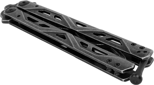 Miniatura 8 de Cuchillo de entrenamiento tipo mariposa Kershaw Balanza, diseño BlackWash, hoja de acero inoxidable redondeada de 4.3 pulgadas con punta de gota