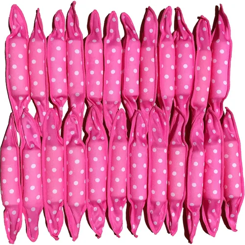 Miniatura 10 de 40 Rizadores de pelo suaves sin calor - Grandes rodillos de esponja de almohada para peinar durante la noche para peinado rizado Rojo rosa