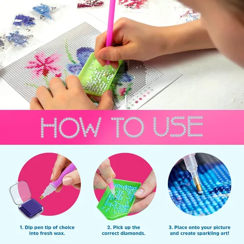 Miniatura 4 de Craft Fusion Herramientas y accesorios de pintura de diamantes, kits de arte de diamantes para adultos y niños, suministros de arte de gemas