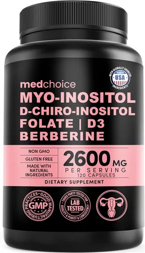 Suplemento complejo de inositol 14 en 1 para mujeres, inositol mio y D-Chiro 40:1 con folato, vitamina D3, zinc, magnesio y botánicos para apoyo