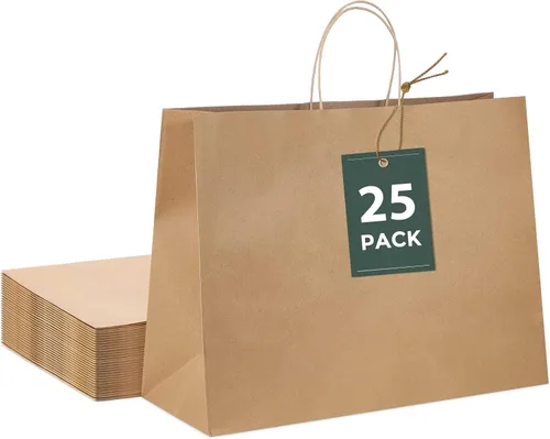 Miniatura 12 de GSSUSA Bolsas de papel negras de 8 x 4.25 x 10.5 pulgadas, 20 unidades, bolsa de papel de regalo con asas a granel, regalo de graduación, papel