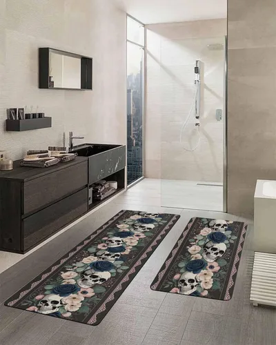 Miniatura 2 de Tapete de baño de Halloween para bañera, antideslizante, de secado rápido y absorbente, de tierra de diatomeas, tapete de cocina, tapete de cocina
