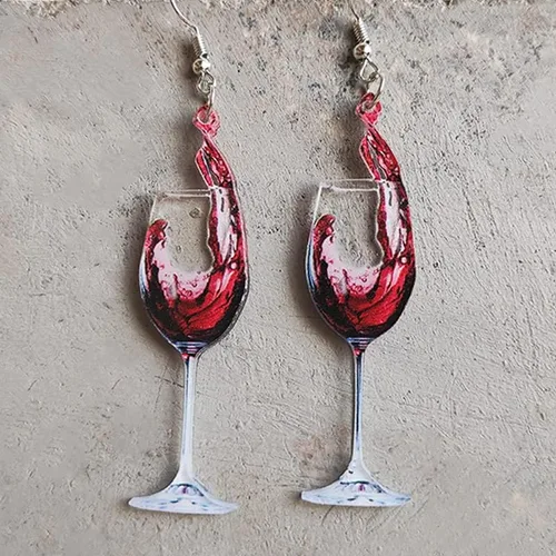 Miniatura 2 de Aretes de taza de cerveza de simulación 3D realistas, aretes colgantes de copa de vino en miniatura para mujeres y niñas, joyería de oreja de comida