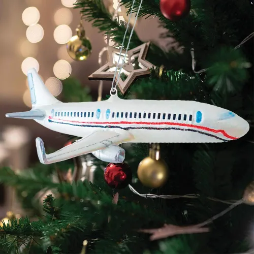 Miniatura 4 de Adorno de Navidad de vidrio de avión