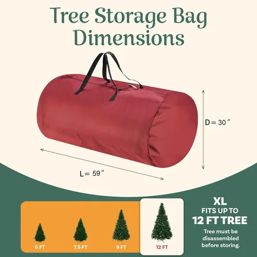 Miniatura 2 de Bolsa de almacenamiento para árbol de Navidad - Soporte de lona Oxford con cremallera y asa para árbol artificial de 12 pies, guirnaldas o inflables