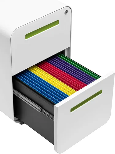 Miniatura 7 de Laura Davidson Furniture Stockpile - Archivador móvil de 2 cajones con cerradura, archivador de metal para debajo del escritorio, carpetas
