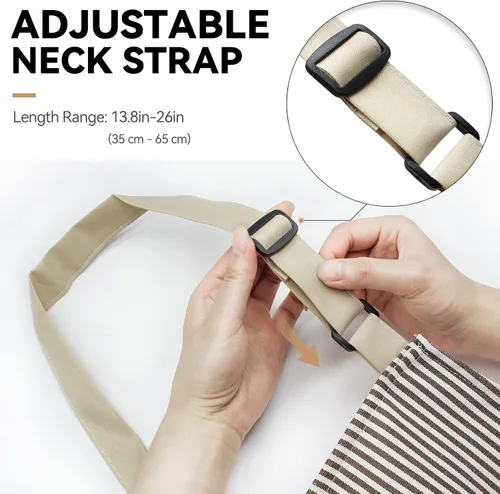 Miniatura 6 de NLUS Paquete de 2 delantales de cocina para mujeres con bolsillos, delantales de cocina ajustables, delantales de chef para mujeres y hombres