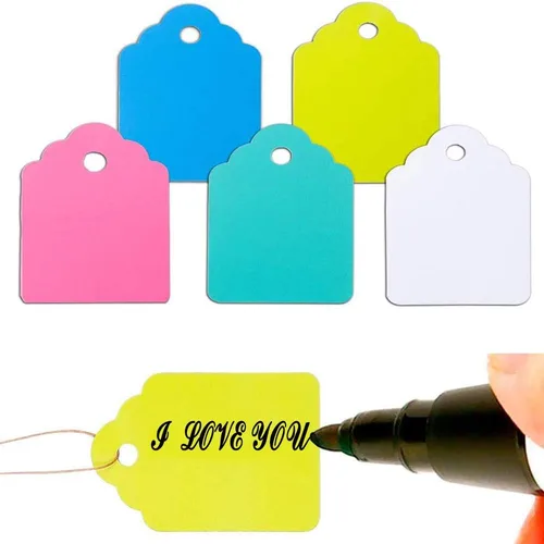 Miniatura 3 de 500 etiquetas impermeables con cuerda, etiquetas reutilizables de plástico para colgar