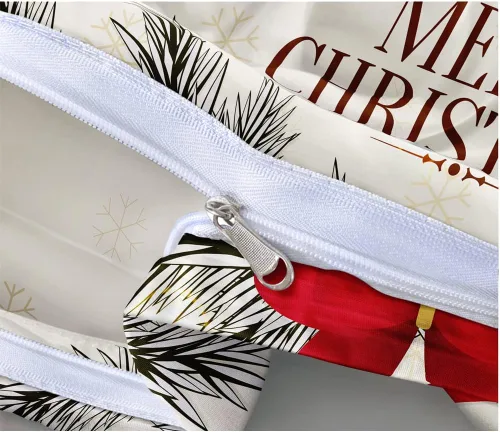Miniatura 5 de Juego de funda de edredón de Navidad 3D, fundas de edredón y fundas de almohada con patrón de lazo rojo, juegos de ropa de cama de color pulido