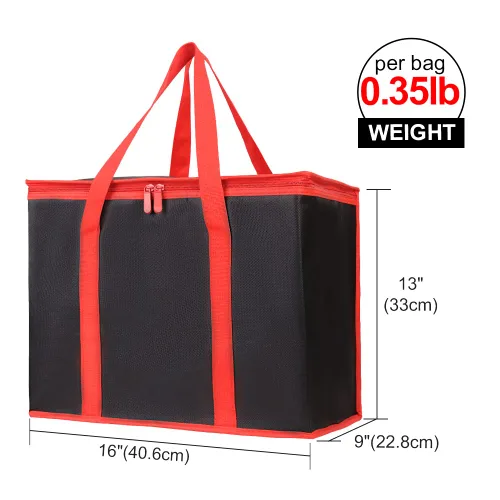 Miniatura 2 de Bodaon Paquete de 2 Bolsas de Compras de Comestibles Reutilizables Aisladas, Bolsa Enfriadora de Picnic Extra Grande con Cremallera en la Parte