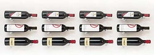 Wine Racks America - Kit de diseño de 12 botellas de vino con collares en plata