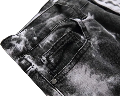 Miniatura 25 de Baylvn - Pantalones de mezclilla entallados y estampados para hombre con corte recto
