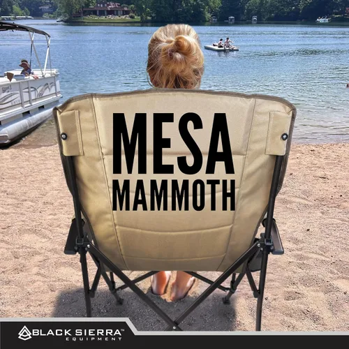 Miniatura 2 de Black Sierra - Silla de campamento de gran tamaño con respaldo alto para adultos, soporta 500 libras, silla plegable portátil XL resistente