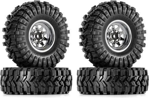 Miniatura 10 de Juego de ruedas Beadlock de 1.0 - 3.78 mm de desplazamiento para coche de oruga RC 1/18 1/24 Axial AX24 SCX24 FMS FCX24 TRX4M, Negro (W1004-T1014)