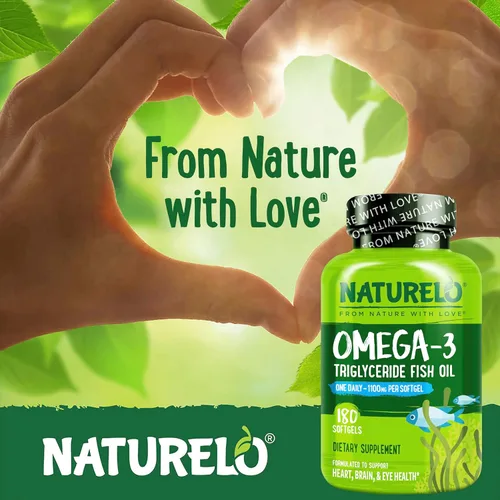 Miniatura 5 de NATURELO Suplemento de aceite de pescado omega 3 sin eructos, 1100 mg de triglicéridos omega-3, EPA + DHA, para corazón, ojos, cerebro, salud