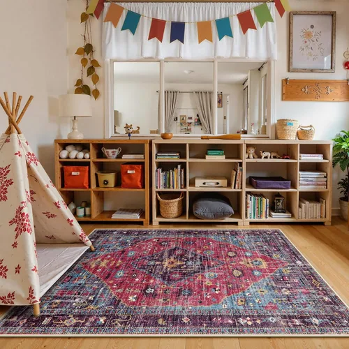 Miniatura 325 de Lahome Alfombra Bohemia Tribal Lavable de 3 x 5, Alfombras Antideslizantes para Entrada, Dormitorio, Sala de Estar, Vintage, Ultra Suave, No