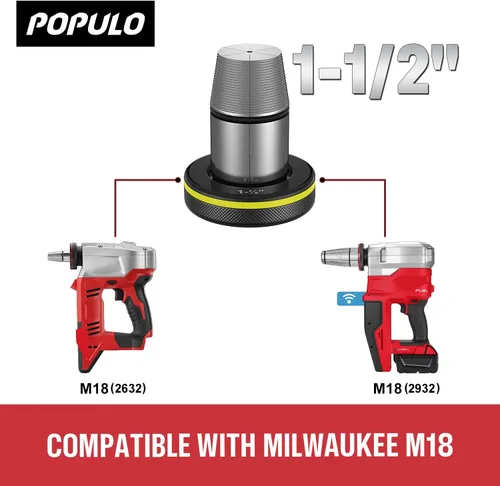 Miniatura 4 de Populo Cabezal de herramienta de expansión de 1-1/2 pulgadas compatible con el cabezal de expansión de la herramienta Milwuake