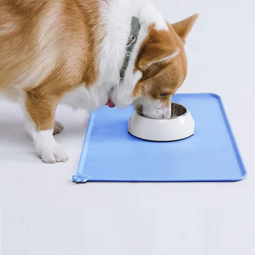Miniatura 7 de AUDWUD Esteras impermeables de la alimentación del animal doméstico del silicón, almohadilla antideslizante del tazón, alfombra del perro