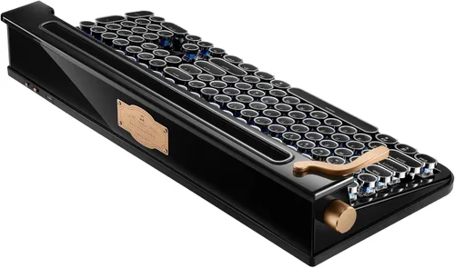Miniatura 2 de FINEDAY Teclado 2.0 Plus, 2.4G inalámbrico y Bluetooth, 104 teclas, interruptor azul, 5000 mAh, teclado mecánico retro con teclas coreanas/inglesas