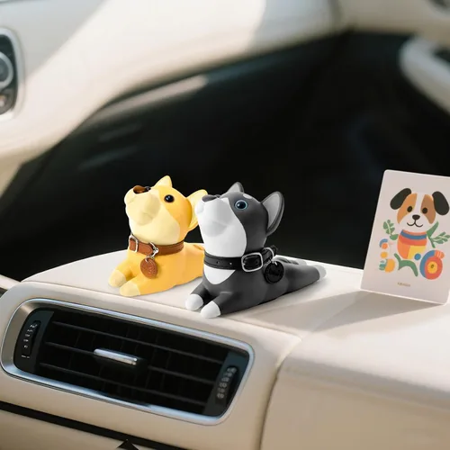 Miniatura 6 de Tope de puerta de perro lindo DomeStar, tope de puerta decorativo de animal Shiba Inu con cuña, amarillo