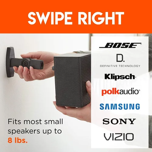 Miniatura 2 de ECHOGEAR Par de soportes para altavoces de pared y techo - Diseño universal que funciona con Vizio, Sony y más - Inclinación y giro sin herramientas