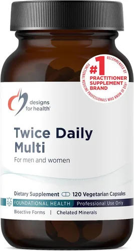 Miniatura 10 de Designs for Health Multivitamínico metilado para mujeres y hombres – Suplemento multimineral dos veces al día y multivitamínico sin hierro + B12