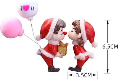 Miniatura 2 de Lindos adornos de pareja para salpicadero, decoraciones de coche de dibujos animados, acción para parejas, interior (1 par + globo 01)