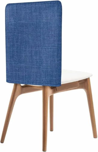 Miniatura 21 de Paquete de 4 fundas de lino beige para sillas de comedor, color liso puro, lavable, extraíble, fundas para sillas de respaldo, funda de respaldo