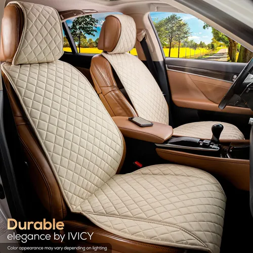 Miniatura 8 de IVICY Funda de asiento delantero de automóvil de gamuza sintética, protector de asiento antideslizante para la mayoría de automóviles, SUV