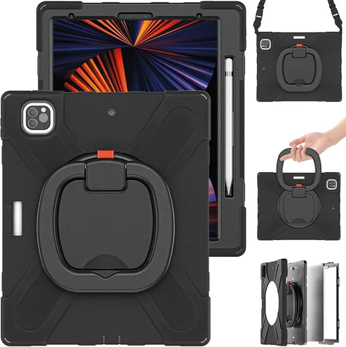 Miniatura 44 de Funda para iPad Air de 3ª generación – Funda resistente para niños con soporte giratorio, soporte para lápices y correa de transporte para iPad