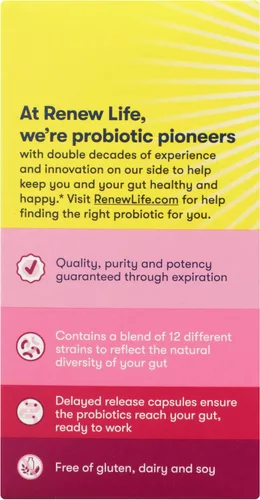 Miniatura 5 de Renew Life - Cápsulas de probióticos para mujeres, apoya el equilibrio del pH para mujeres, salud vaginal, urinaria, digestiva e inmune, L.