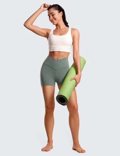 Miniatura 3 de CRZ YOGA Butterluxe - Pantalones cortos cruzados para mujer de 3 y 5 pulgadas, pantalones cortos de yoga y entrenamiento de cintura alta, suaves