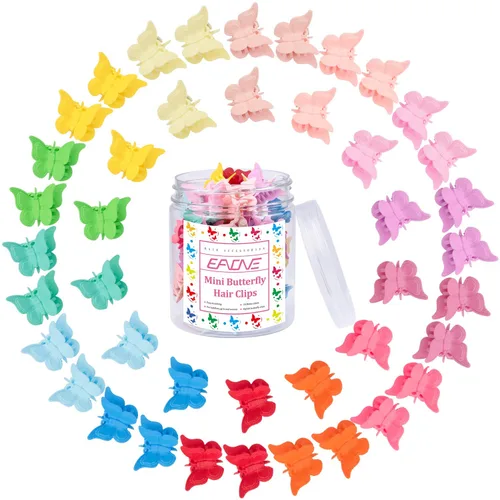 EAONE Mini clips de mariposa mate, mini pinza de pelo colorida para niñas y mujeres, accesorios de peinado Y2K de los años 90, más de 10 colores