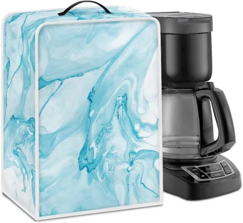 Miniatura 40 de Funda para cafetera, poliéster, azul, se adapta a la mayoría de máquinas de café estándar, protector resistente al polvo, huellas dactilares