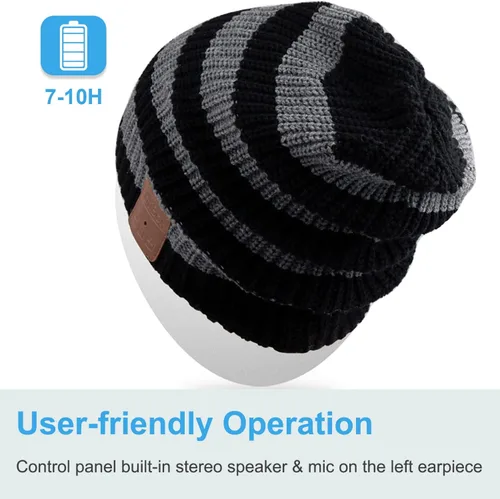 Miniatura 47 de Rotibox - Gorro inalámbrico con Bluetooth para deportes al aire libre, regalo de Navidad.