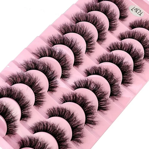 Miniatura 14 de 10 pares de pestañas postizas de visón 3D, hechas a mano, pestañas largas y finas, pestañas naturales para maquillaje de ojos (3-6)