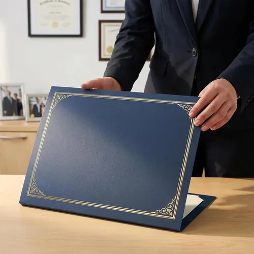 Miniatura 6 de SUNEE Titulares de certificados (azul, 60 paquetes, nuevo patrón), cubre diploma, borde de lámina dorada, para certificados de tamaño carta de 8.5 x