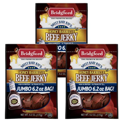 Miniatura 21 de Bridgford Sweet Baby Ray's Beef Jerky Sweet N Spicy - Paquete de 2 unidades de 6.2 onzas, cecina de res picante endulzada con alto contenido