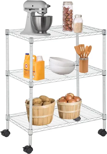 Miniatura 22 de FDW - Estantería metálica : 6 estantes de alambre de acero resistente ajustables, con ruedas, 48 pulgadas (L) x 18 pulgadas (An) x 76 pulgadas (A)