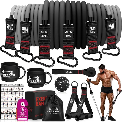 Bandas de resistencia pesada para entrenamiento, bandas de ejercicio de 300 libras con asas, bandas de entrenamiento para hombres, juego de bandas