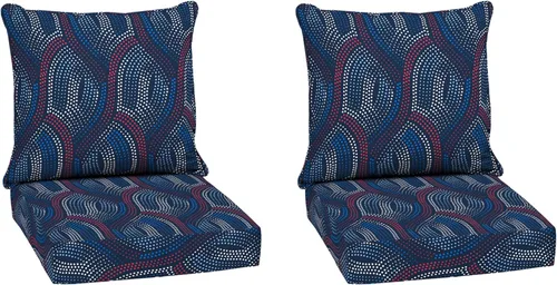 Miniatura 48 de Arden Outdoor Deep Seat Cushion Set, 24 x 24 pulgadas, Cojín para patio resistente al clima, a la lluvia y a la decoloración para silla, sofá y sofá