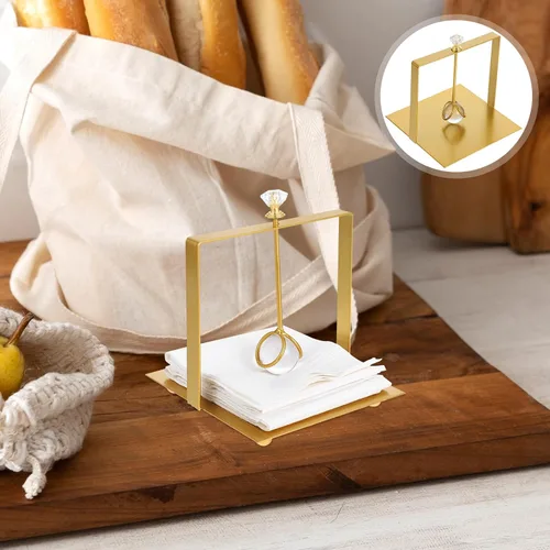 Miniatura 9 de Alipis Metal Napkin Holder with Handle Modern Square Paper Napkin Stand for Dining Room and Kitchen Decor