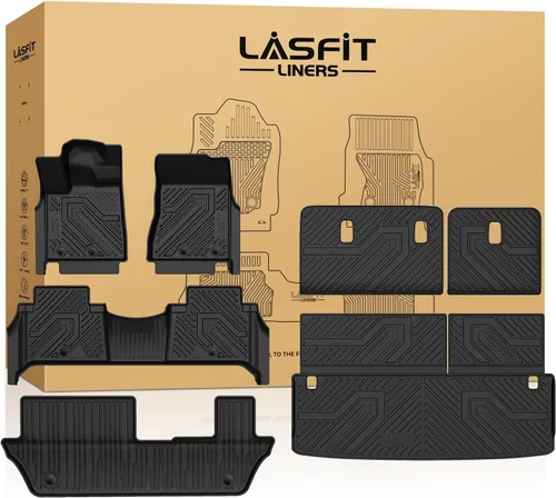 Miniatura 17 de LASFIT Alfombrillas de suelo y tapete de carga para Kia K4 2026 2025 para todo tipo de clima, TPE ajuste personalizado, juego completo