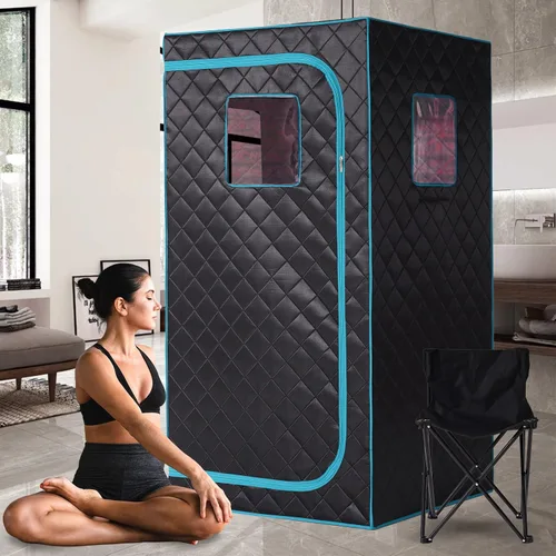 Miniatura 7 de Smartmak Caja de sauna infrarroja portátil con lámpara de terapia de luz roja de 660 nm para el hogar, tienda de campaña de spa de sauna seca