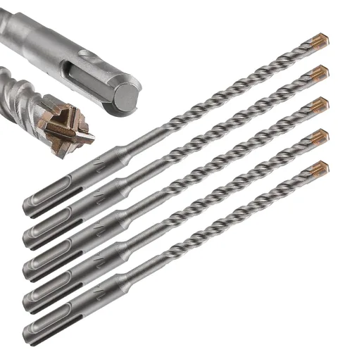 Miniatura 32 de Wensilon Kit de brocas para hormigón de 8 pulgadas, material de carburo de doble rosca de tipo cruzado, adecuado para hormigón, ladrillo, paredes