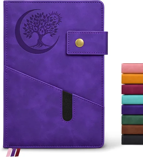 Miniatura 11 de PAIBAS Cuaderno en blanco, cuaderno de bocetos A5 de cuero de tapa dura con 200 páginas de papel grueso en blanco para hombres y mujeres, diario